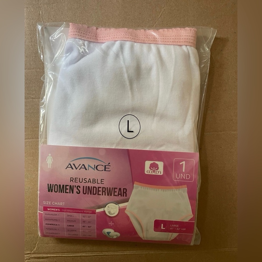 NWT Avance Reusable Underwear AVAWRULG-1 Large White